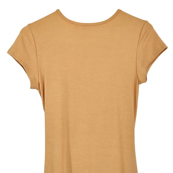 Wilfred Aritzia Fortune Side Tie Midi Dress Apricot Yellow Short Sleeve Slit Med - Picture 10 of 16